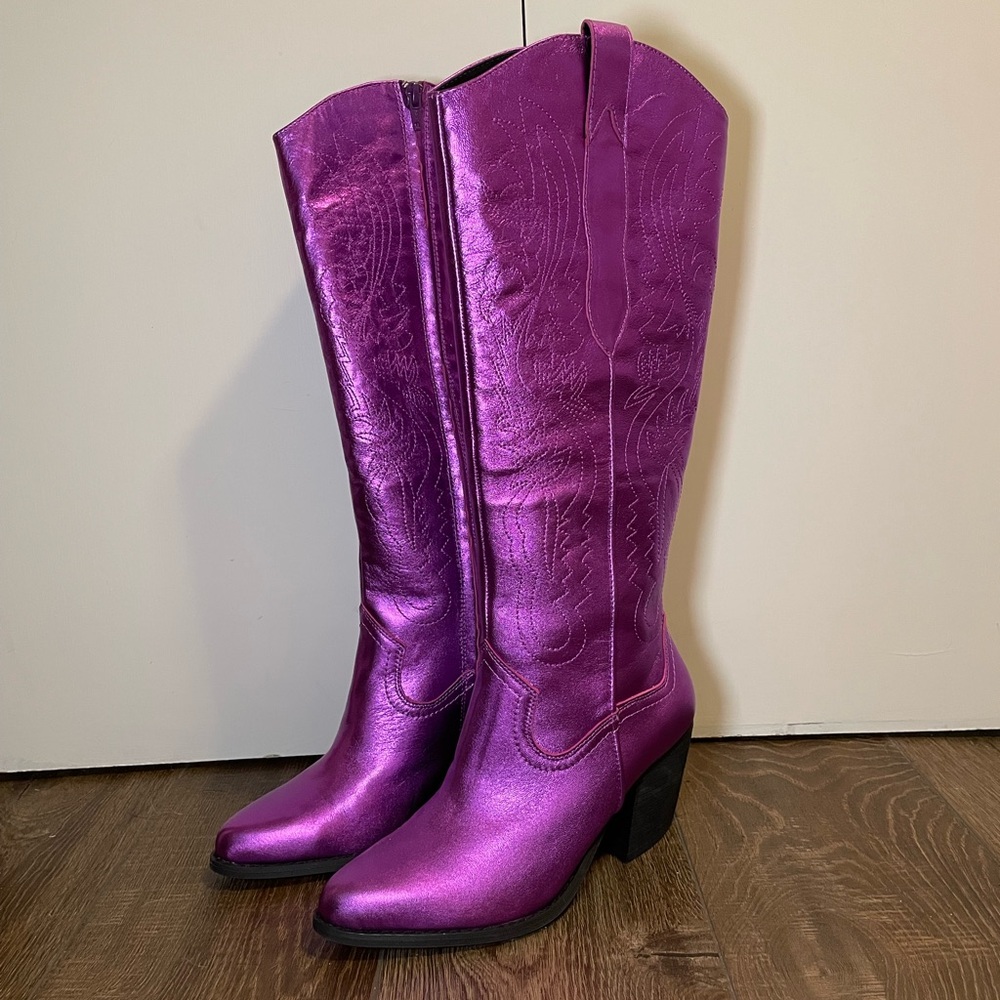 Gianni Bini Purple Cowboy Cowgirl Boots 8.5